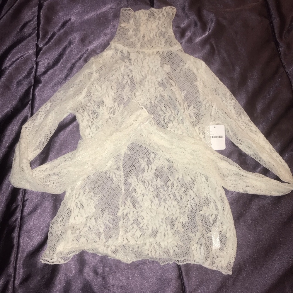 unworn lace turtleneck